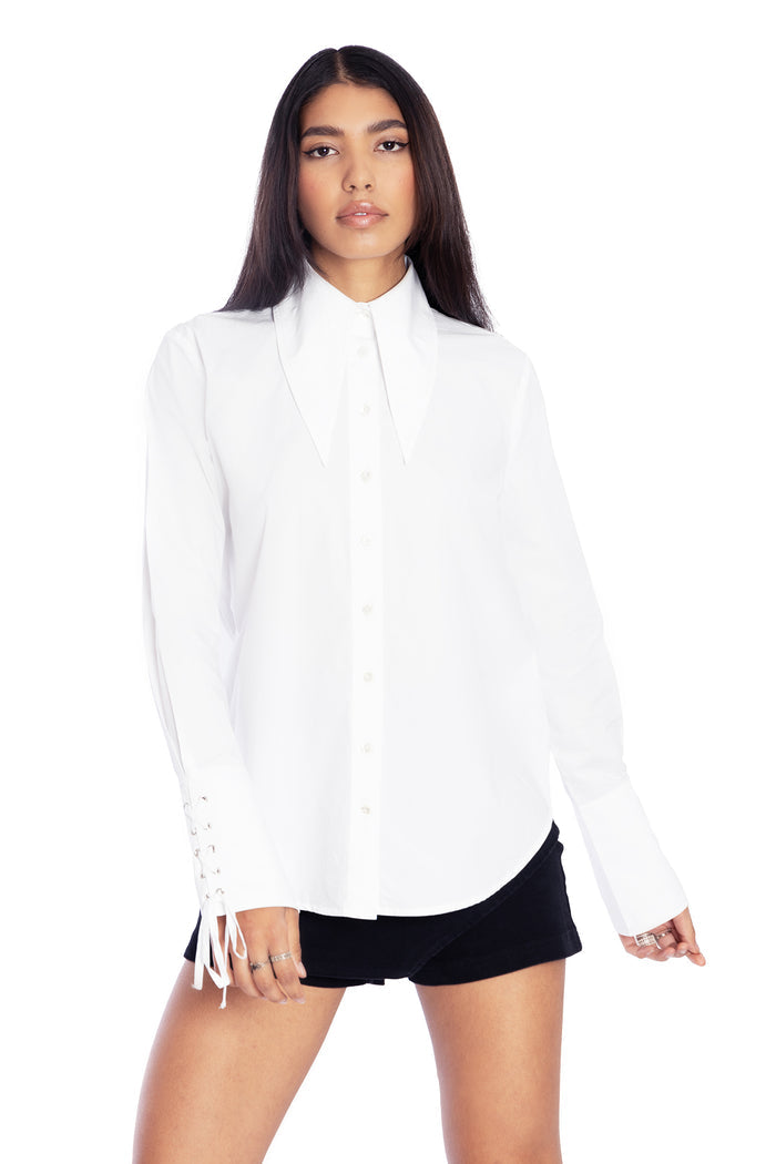 BlackMilk Clothing - Ceremony Lace Up  Shirt