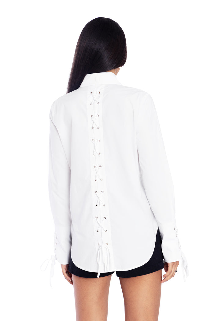 BlackMilk Clothing - Ceremony Lace Up  Shirt