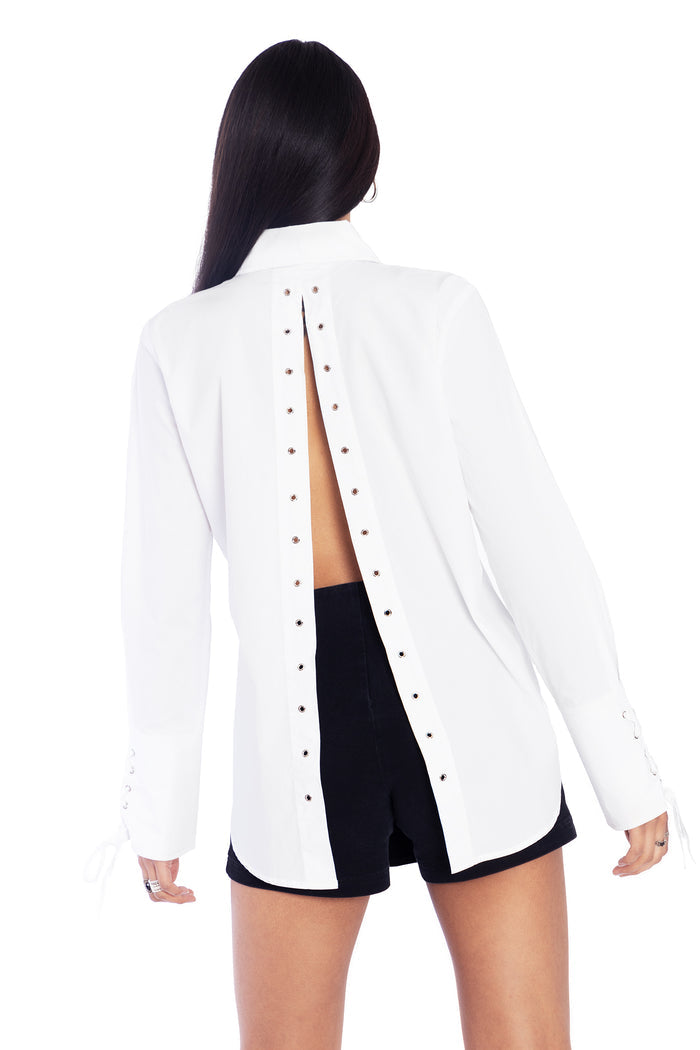 BlackMilk Clothing - Ceremony Lace Up  Shirt