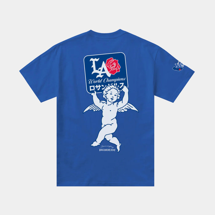 Champs Dodgers Mens Short Sleeve Shirt (Blue)