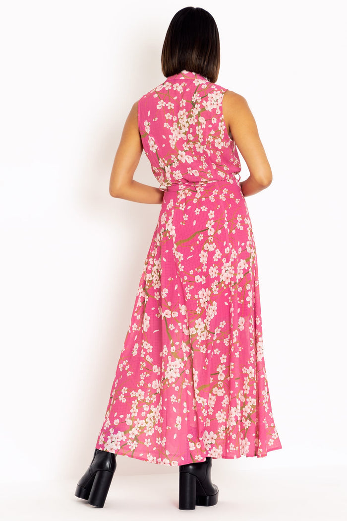 Cherry Blossom Pink Maxi Shirt Dress