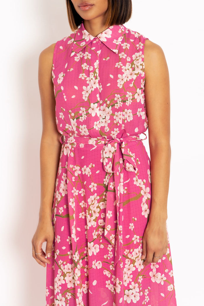 Cherry Blossom Pink Maxi Shirt Dress