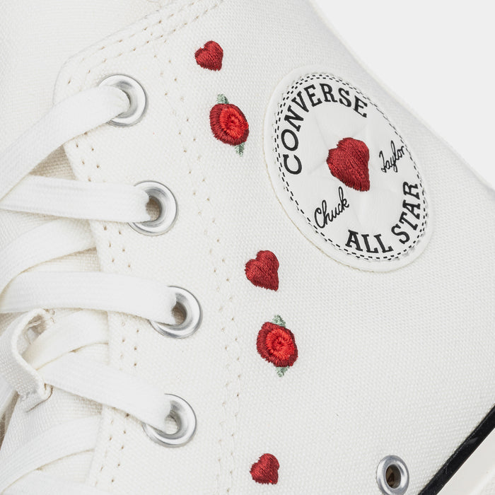 Chuck Taylor All Star High Valentines Day Womens Lifestyle Shoes (White/Red)