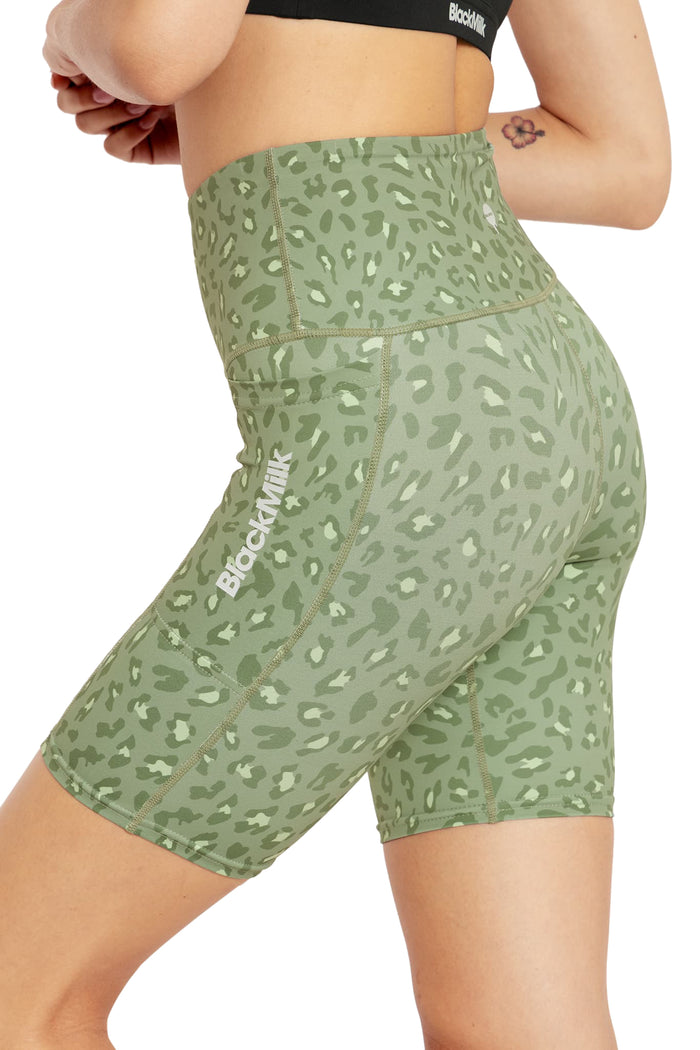 BlackMilk Clothing - City Kitty Olive Bike Shorts
