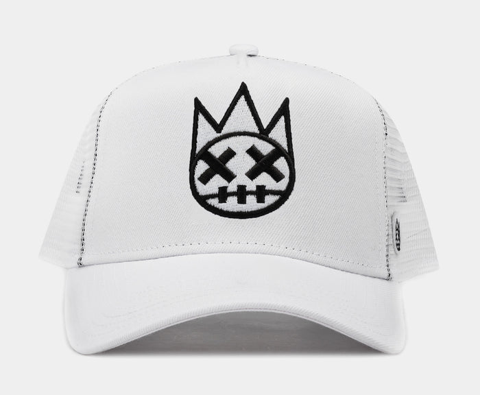Clean 3D Logo Mesh Trucker Mens Hat (Black/Black/White)