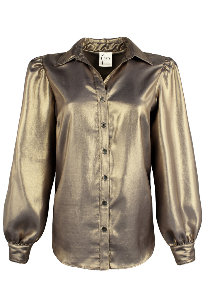 Collette Long Sleeve Blouse, Antique Gold