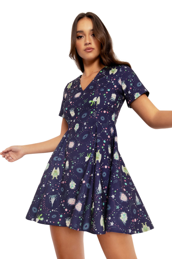 BlackMilk Clothing - Cosmic Monsters New V Dress