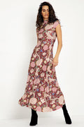 Cray High Neck Cap Sleeve Maxi Dress