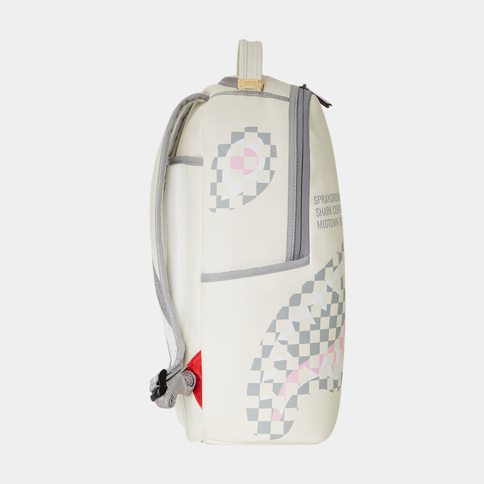 Cream Check Shark Central Mens Backpack (Cream/Grey)