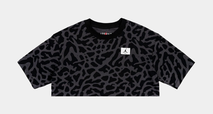 Cropped GFX Womens Short Sleeve Shirt (Black/Grey)