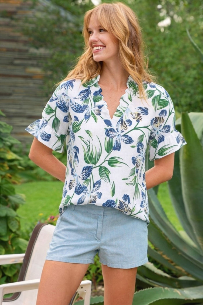 Crosby Top Iris Print - Webstore Exclusive