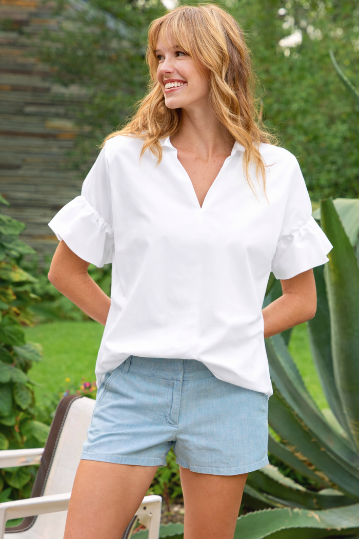 Crosby White Silky Poplin Shirt