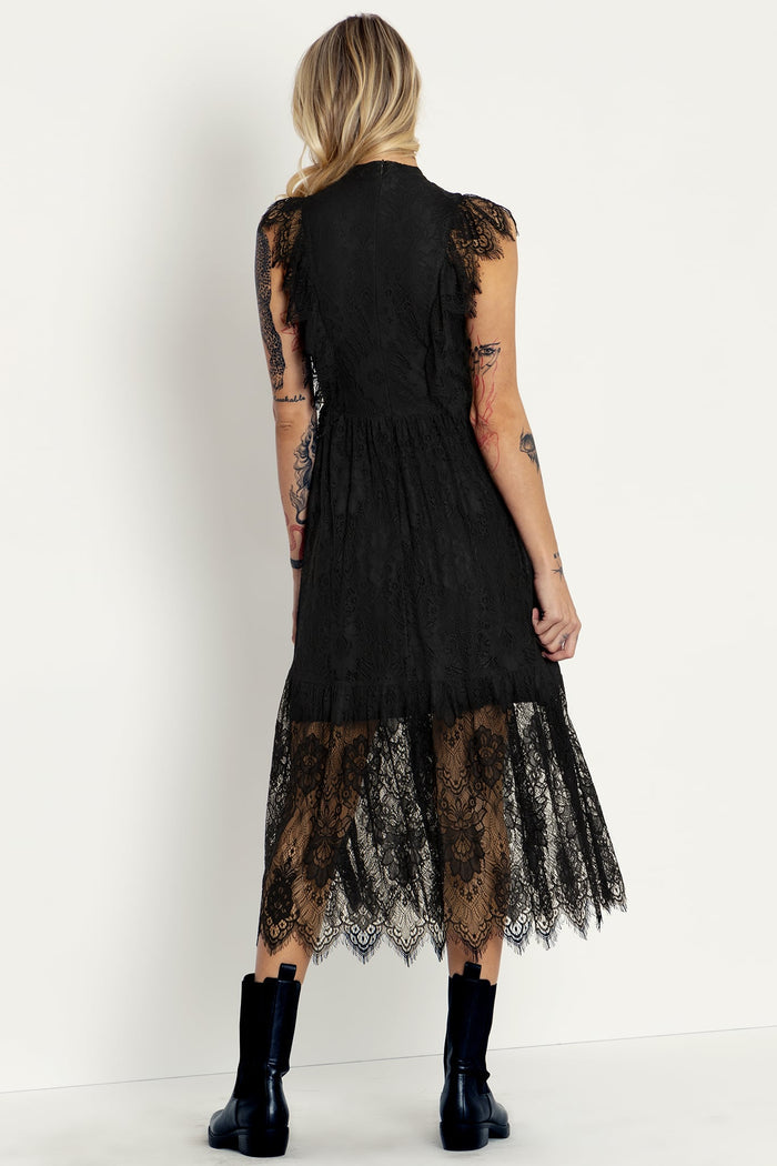Cultist Lace Frill Sleeve Midaxi Dress