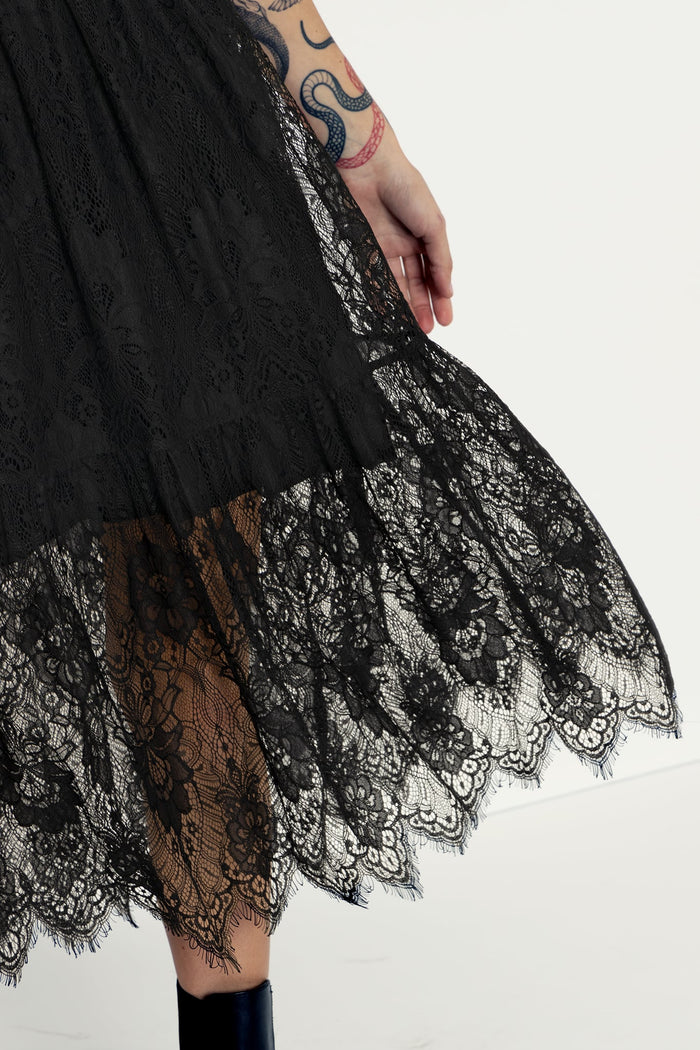 Cultist Lace Frill Sleeve Midaxi Dress