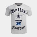 Dallas Cowboys Old English Script Mens Short Sleeve Shirt (Grey/Blue)