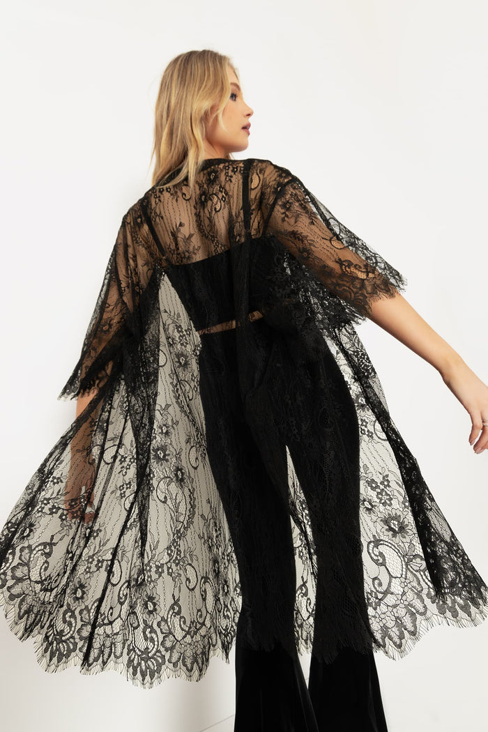 Dark Garden Lace Kimono