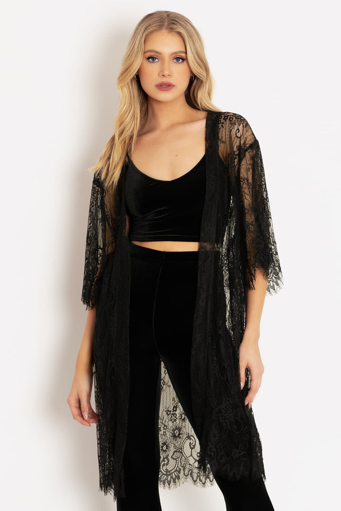 Dark Garden Lace Kimono