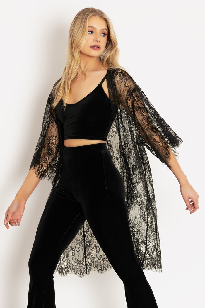 Dark Garden Lace Kimono