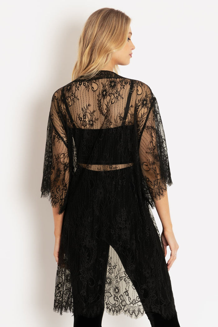 Dark Garden Lace Kimono
