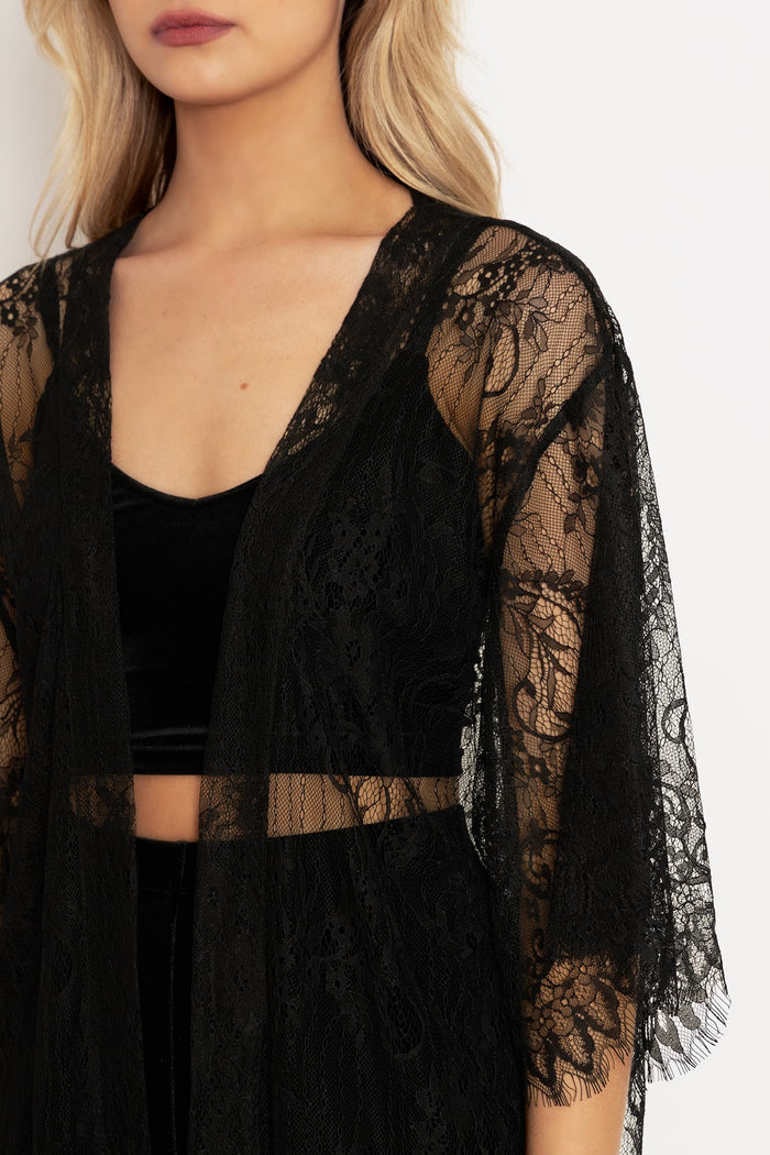 Dark Garden Lace Kimono