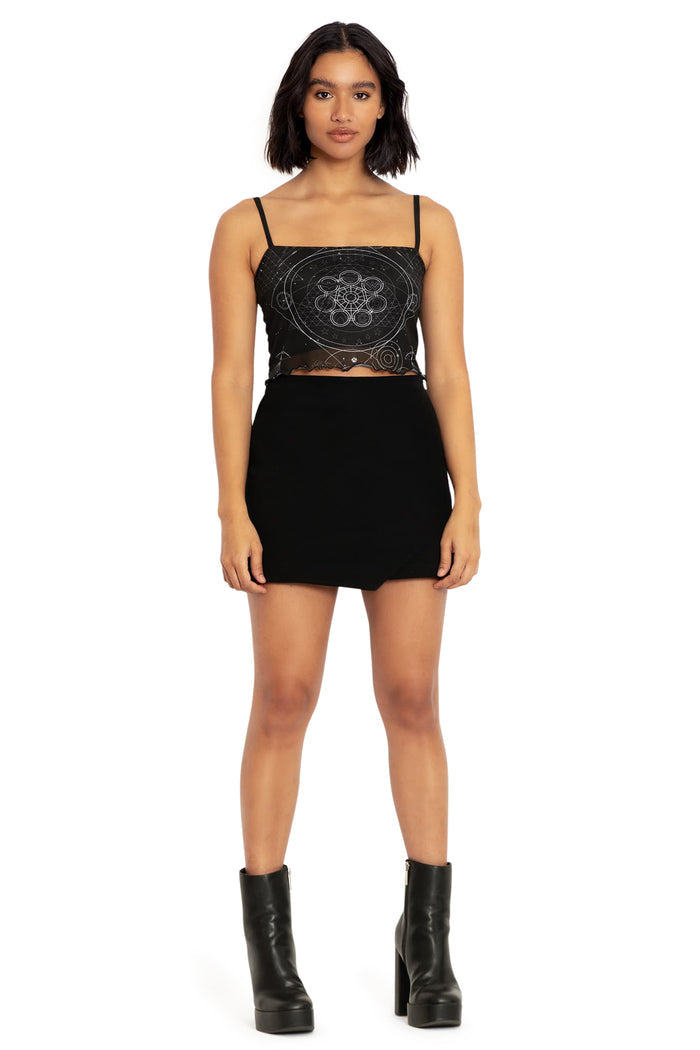 BlackMilk Clothing x Warner Brothers DC - DC Ometry Sheer Cropped Cami - Warner Bros. Merchandise - Collaboration apparel - Licenced.