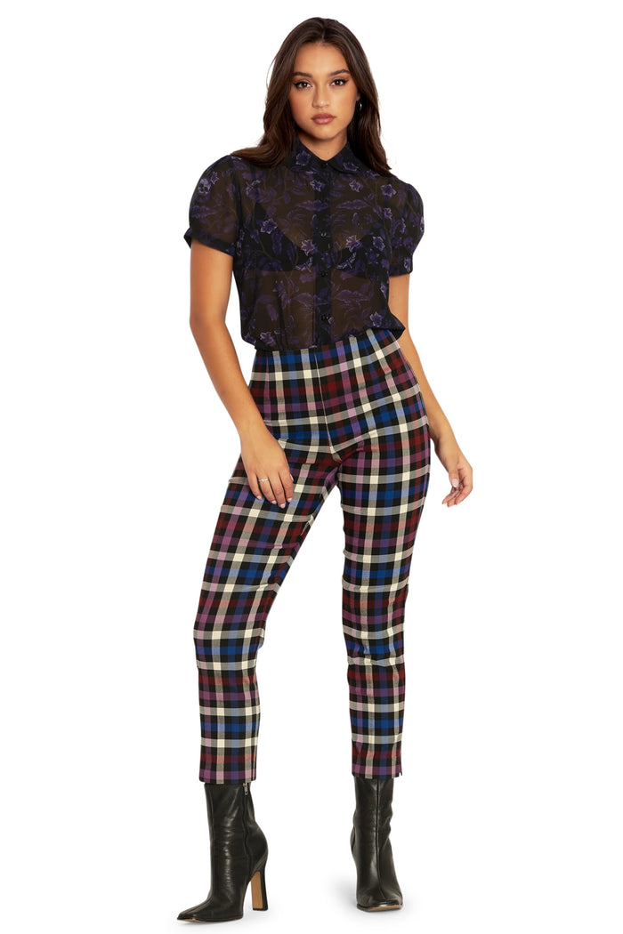 BlackMilk Clothing - Deadly Nightshade Puff Sleeve Cute As A Button Shirt
