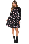 Death Riding Bats Bishop Sleeve Longline Dress
