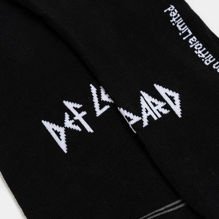 Def Leopard Logo 3 Pack Crew Mens Sock (Black/White)