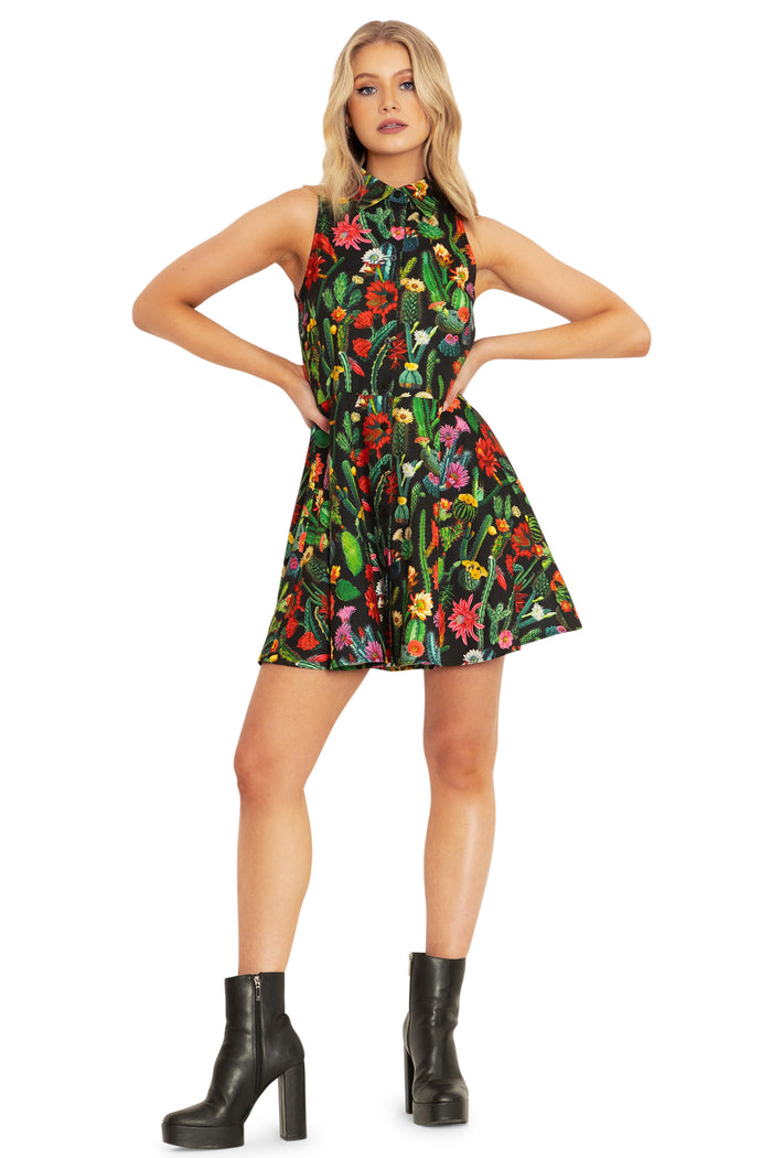BlackMilk Clothing - Desert Flower Work It Skater Dress