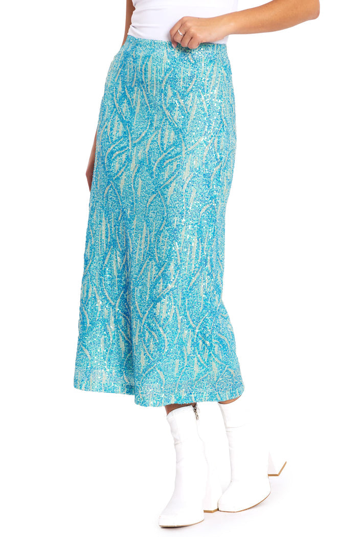 BlackMilk Clothing - Diamond Waves Sequin A Line Midaxi Skirt