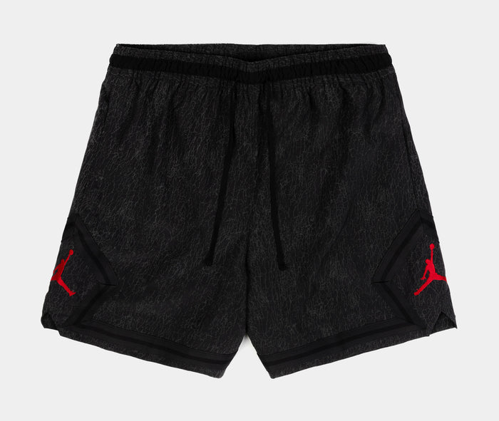 Diamond Woven Mens Shorts (Black/Gym Red)