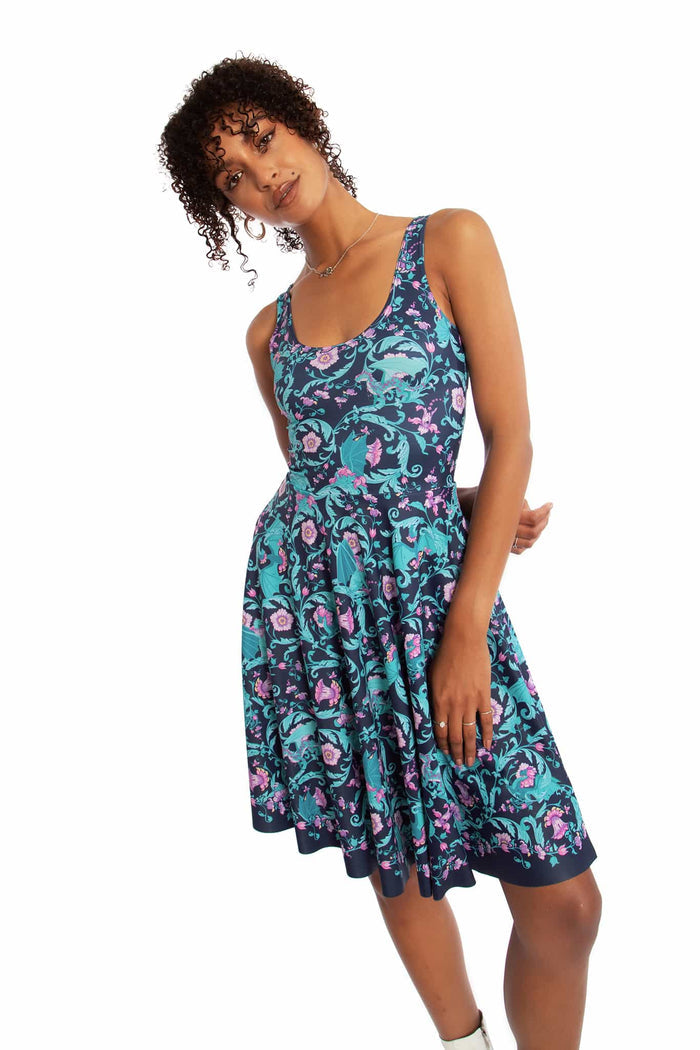 Dragon Garden Scoop Longline Dress