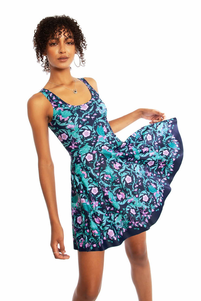 Dragon Garden Scoop Skater Dress