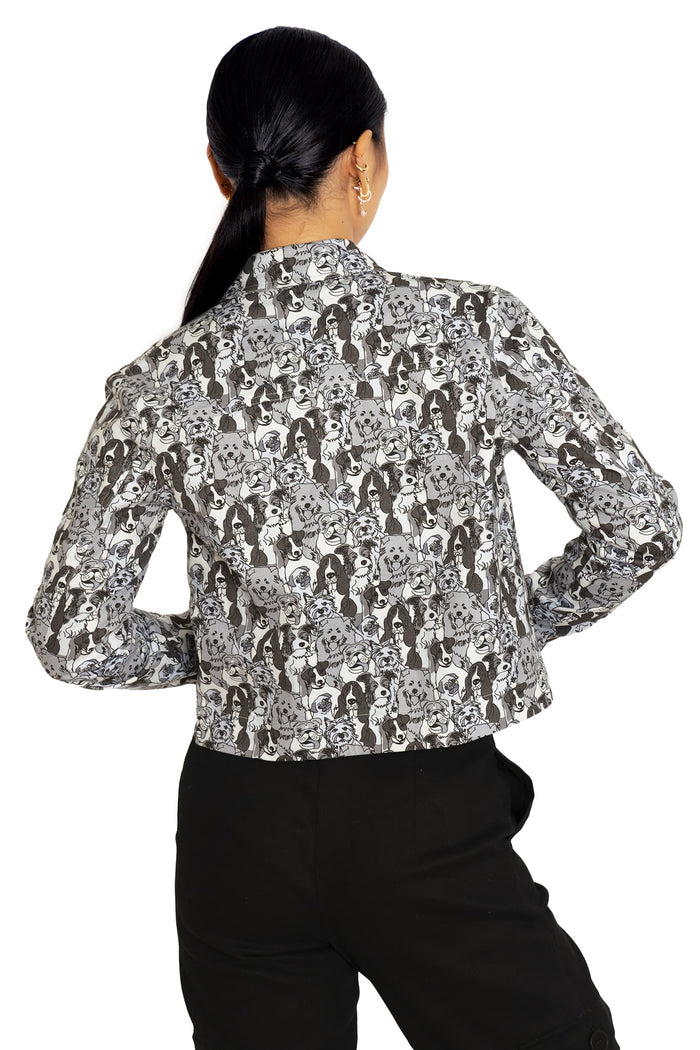 BlackMilk Clothing - Drawn Dogs Crop Jacket