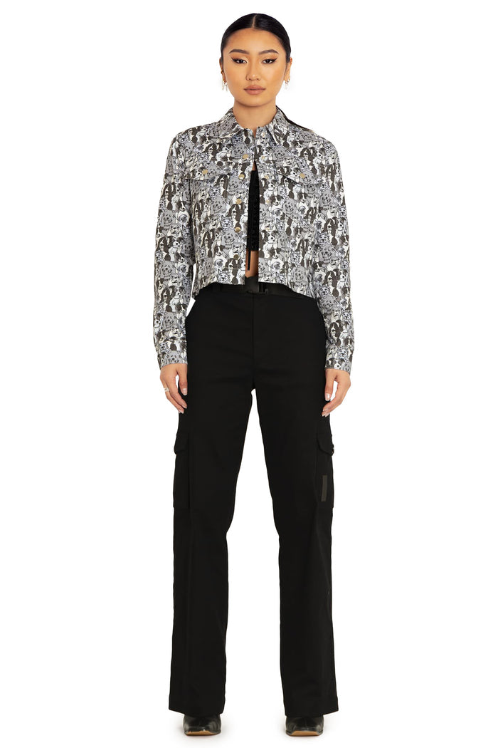 BlackMilk Clothing - Drawn Dogs Crop Jacket