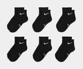 Dri Fit Logo 6pack Ankle Preschool Socks (Black)