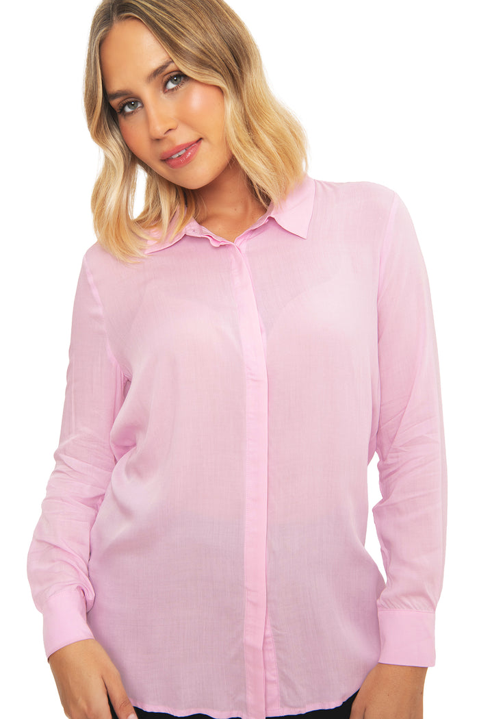 Dusk Pink Button Me Up Shirt - Sample