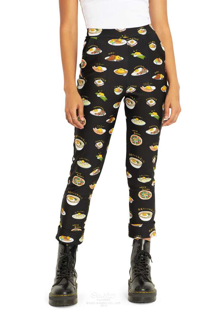 BlackMilk Clothing x Sanrio Gudetama - Sanrio Eat With Gudetama Cuffed Pants  - Sanrio Merchandise - Collaboration apparel - Licenced.
