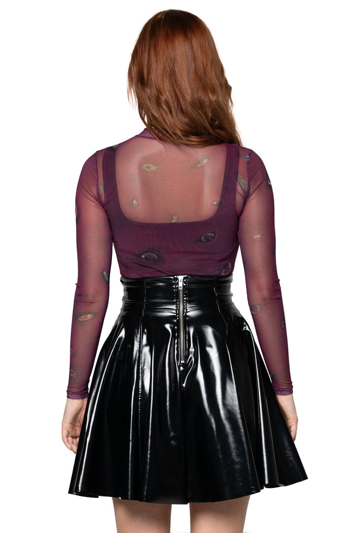 Eye Attire Sheer High Neck Long Sleeve Top
