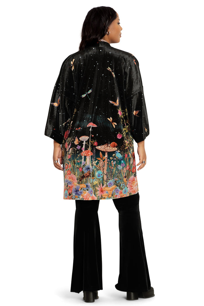 BlackMilk Clothing - Fairytale Floral Velvet Robe