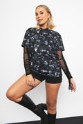 Familiars Boyfriend Tee featuring a relaxed oversized fit and mystical familiar artwork, perfect for casual outfits, alternative fashion, witchy wardrobes and everyday comfort.