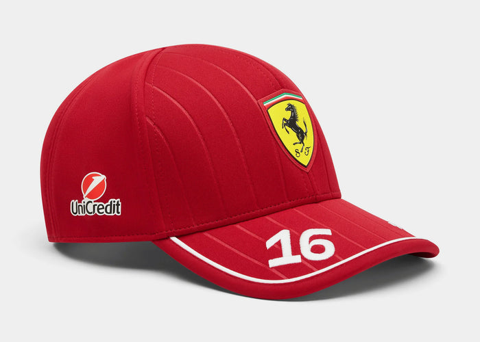 Ferrari Replica Leclerc Cap Mens Hat (Red/Yellow)