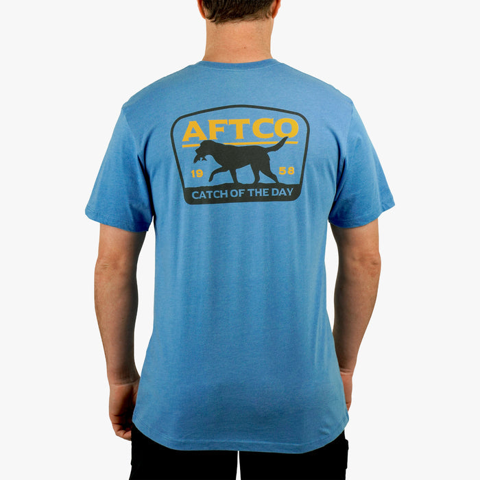 Azure Heather $Model is 6'1" 190lbs Size L$