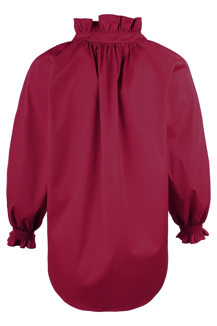Fiona Shirt Burgundy Silky Poplin