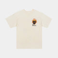 Flames Graphic Mens Short Sleeve Shirt (Cream/Multi)