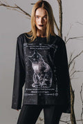 Fleurs of Evil Long Sleeve Oversized Boyfriend Tee