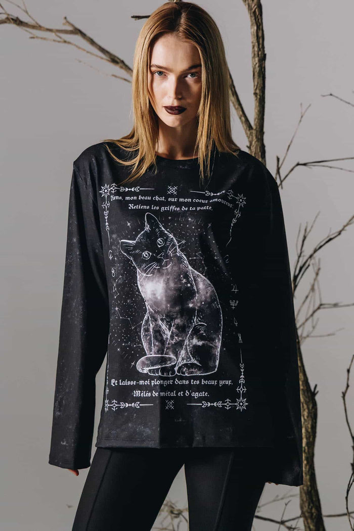 Fleurs of Evil Long Sleeve Oversized Boyfriend Tee