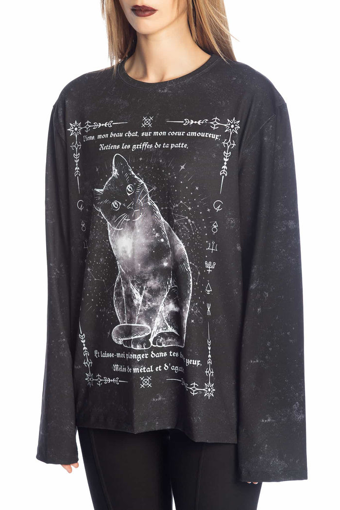 Fleurs of Evil Long Sleeve Oversized Boyfriend Tee