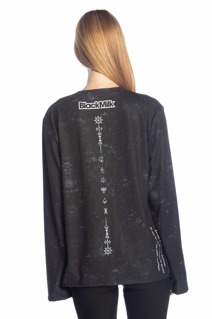 Fleurs of Evil Long Sleeve Oversized Boyfriend Tee