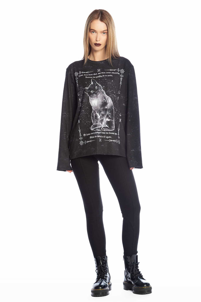 Fleurs of Evil Long Sleeve Oversized Boyfriend Tee